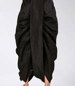 Black dupion art silk readymade dhoti with patch work