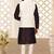 Cream dupon art silk kurta, jacket with matching churidar