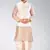 Light brown dupon art silk kurta, jacket with matching dhoti