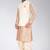 Light brown dupon art silk kurta, jacket with matching dhoti