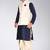 Navy blue dupon art silk kurta, jacket with matching dhoti