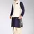 Navy blue dupon art silk kurta, jacket with matching dhoti