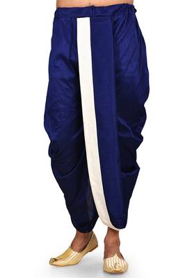 White dupion art silk readymade dhoti with patch work 1