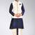Navy blue dupon art silk kurta, jacket with matching dhoti