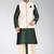 Rama green dupon art silk kurta, jacket with matching dhoti