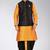 Mustard dupon art silk kurta, jacket with matching dhoti