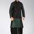 Rama green dupon art silk kurta, jacket with matching dhoti