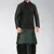 Rama green dupon art silk kurta, jacket with matching dhoti