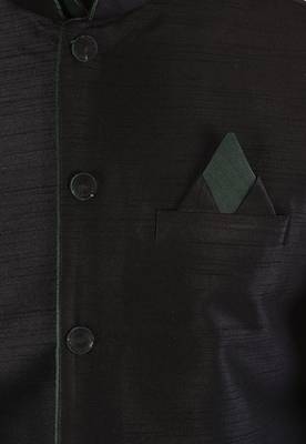 Rama green dupon art silk kurta, jacket with matching dhoti 2