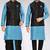 Firoza dupon art silk kurta, jacket with matching dhoti and churidar