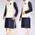Navy blue dupon art silk kurta, jacket with matching dhoti and churidar