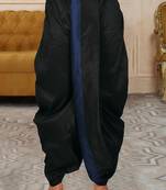 Off white dupion art silk readymade dhoti with patch work