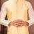 Deep cream dupon art silk kurta, jacket with matching dhoti