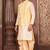 Deep cream dupon art silk kurta, jacket with matching dhoti