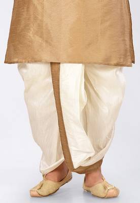 Chiku dupon art silk kurta, jacket with matching dhoti and churidar 2