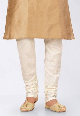 Chiku dupon art silk kurta, jacket with matching dhoti and churidar 3
