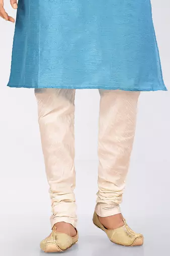 Firoza dupon art silk kurta, jacket with matching dhoti and churidar
