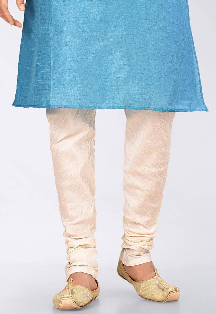 Firoza dupon art silk kurta, jacket with matching dhoti and churidar