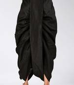 Black dupion art silk readymade dhoti with patch work