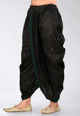 Black dupion art silk readymade dhoti with patch work 3