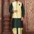 Rama green dupon art silk kurta, jacket with matching dhoti