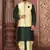 Rama green dupon art silk kurta, jacket with matching dhoti