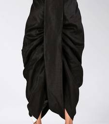 Black dupion art silk readymade dhoti with patch work