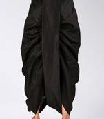 Black dupion art silk readymade dhoti with patch work