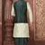 Sea green dupon art silk kurta, jacket with matching dhoti