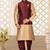 Chikoo dupon art silk kurta, jacket with matching dhoti