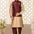 Chikoo dupon art silk kurta, jacket with matching dhoti