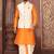 Mustard dupon art silk kurta, jacket with matching dhoti