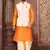 Mustard dupon art silk kurta, jacket with matching dhoti