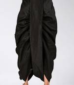 Black dupion art silk readymade dhoti with patch work