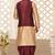 Chikoo dupon art silk kurta, jacket with matching dhoti