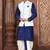 Royal blue dupon art silk kurta, jacket with matching dhoti