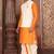 Mustard dupon art silk kurta, jacket with matching dhoti