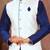 Royal blue dupon art silk kurta, jacket with matching dhoti