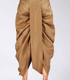 Gold dupion art silk readymade dhoti with patch work