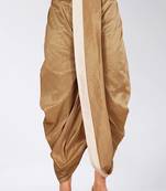 Gold dupion art silk readymade dhoti with patch work