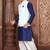 Royal blue dupon art silk kurta, jacket with matching dhoti