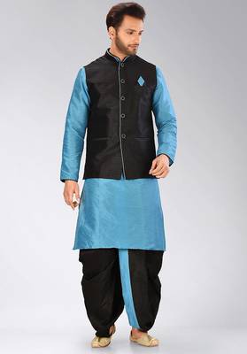 Firoza dupon art silk kurta, jacket with matching dhoti 1