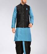 Firoza dupon art silk kurta, jacket with matching dhoti