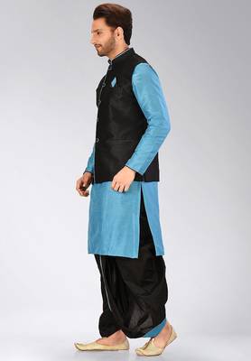 Firoza dupon art silk kurta, jacket with matching dhoti 3
