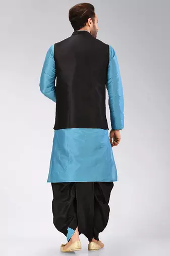 Firoza dupon art silk kurta, jacket with matching dhoti