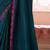 Teal chiffon embroidered party-wear-sarees with bridal embroiderd blouse