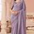 Lavender chiffon embroidered party-wear-sarees with bridal embroiderd blouse