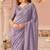 Lavender chiffon embroidered party-wear-sarees with bridal embroiderd blouse