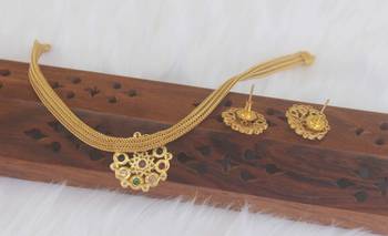 Matte finish navaratna necklace set 4
