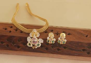 Matte finish ganesha necklace set 2